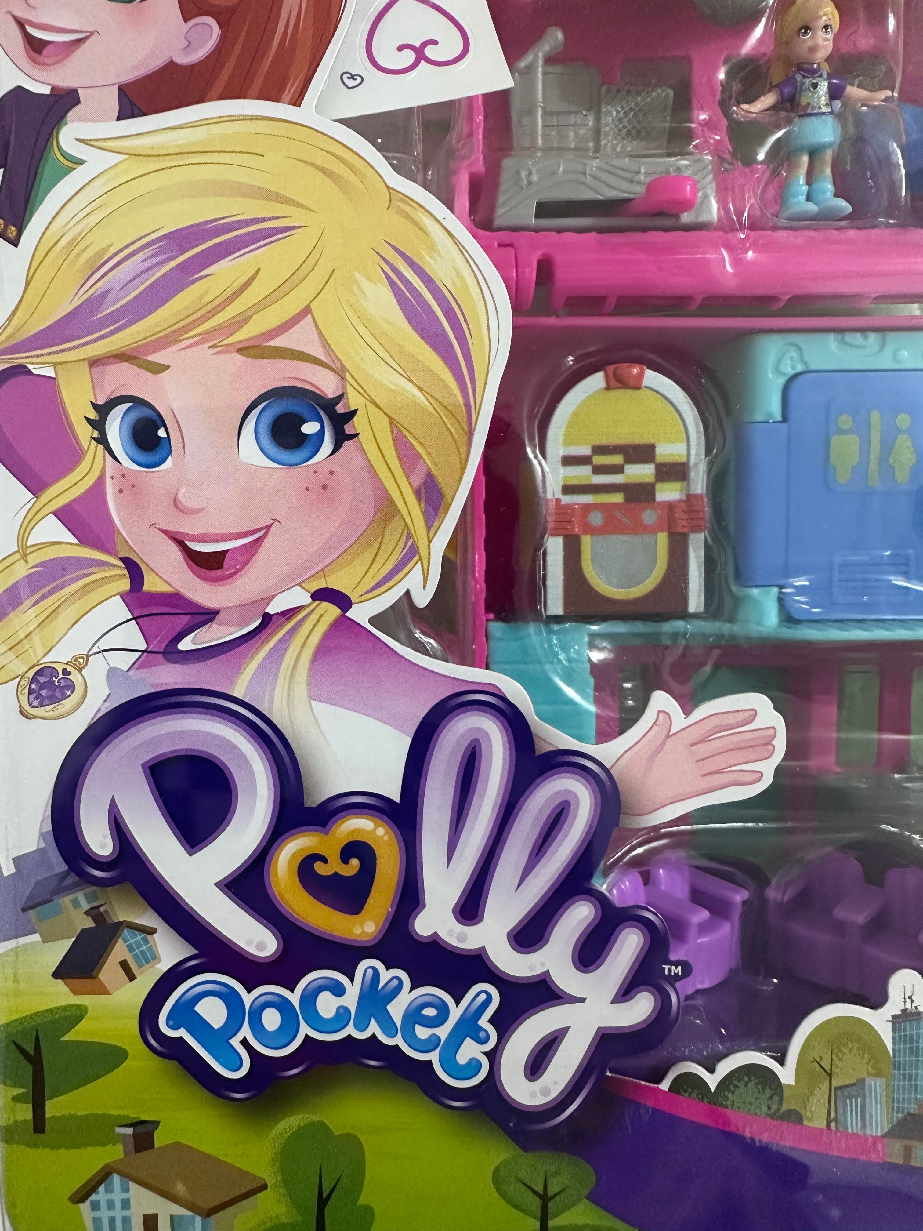 Polly Pocket Micro Pollyville Diner Playset – Mini Doll House Toy Set for Kids
