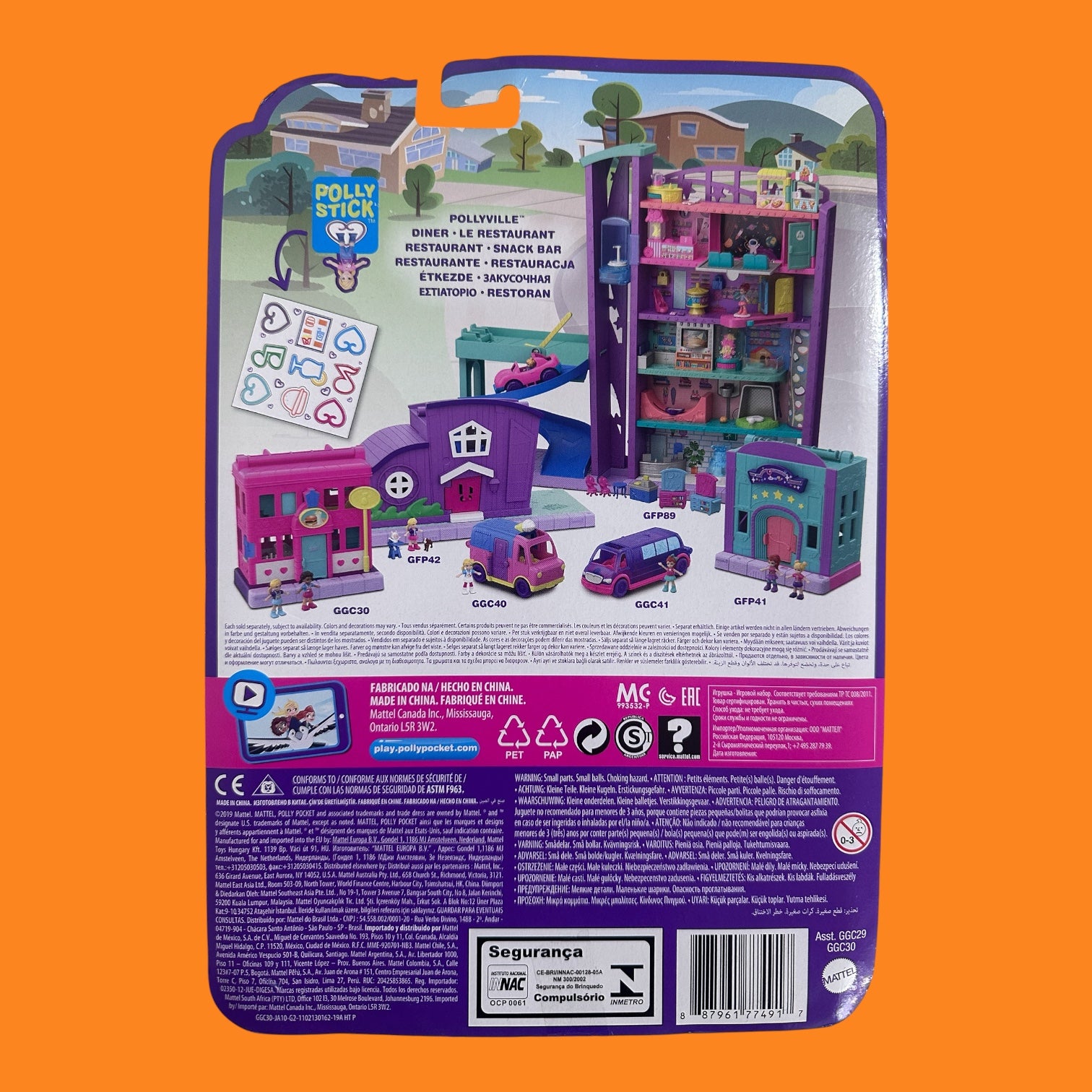 Polly Pocket Micro Pollyville Diner Playset – Mini Doll House Toy Set for Kids