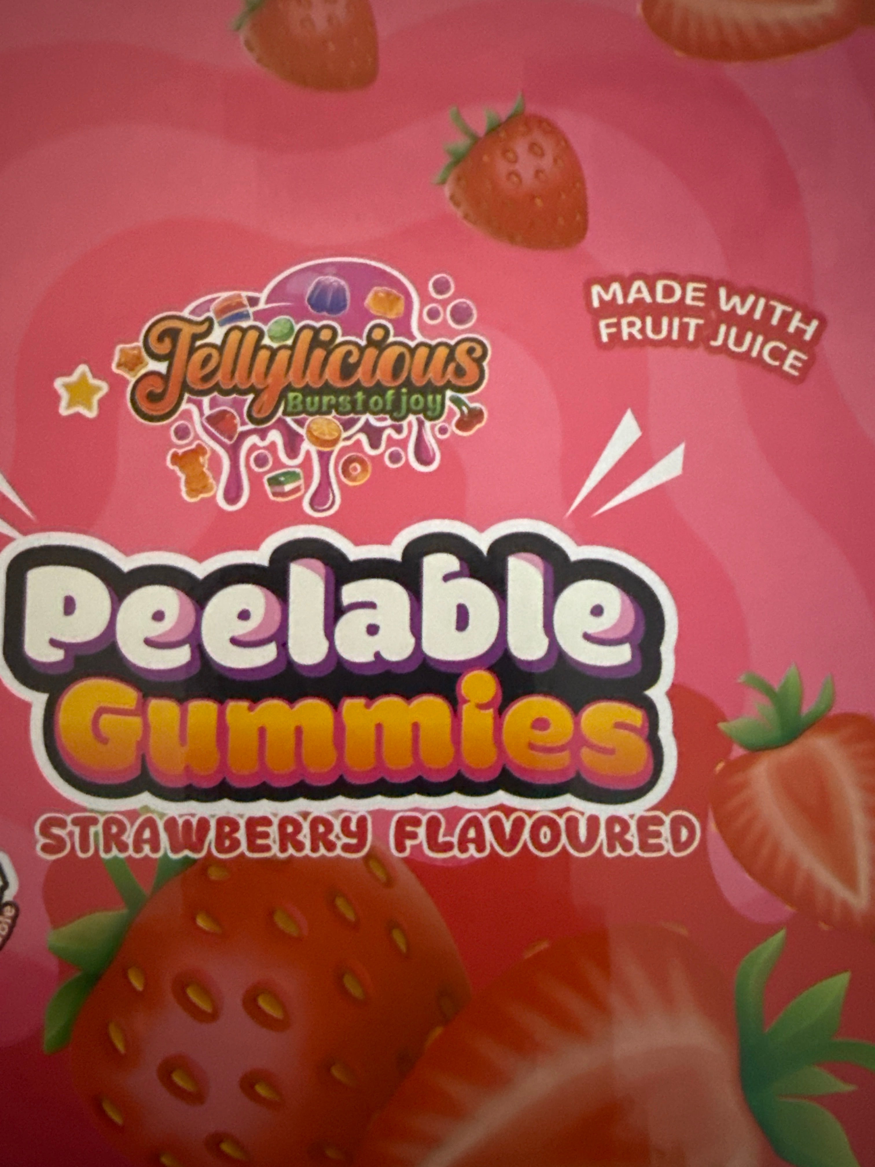 Jellylicious Peelable Gummies | Interactive Fruit Flavoured Gummy Sweets | 65g | Assorted Flavours