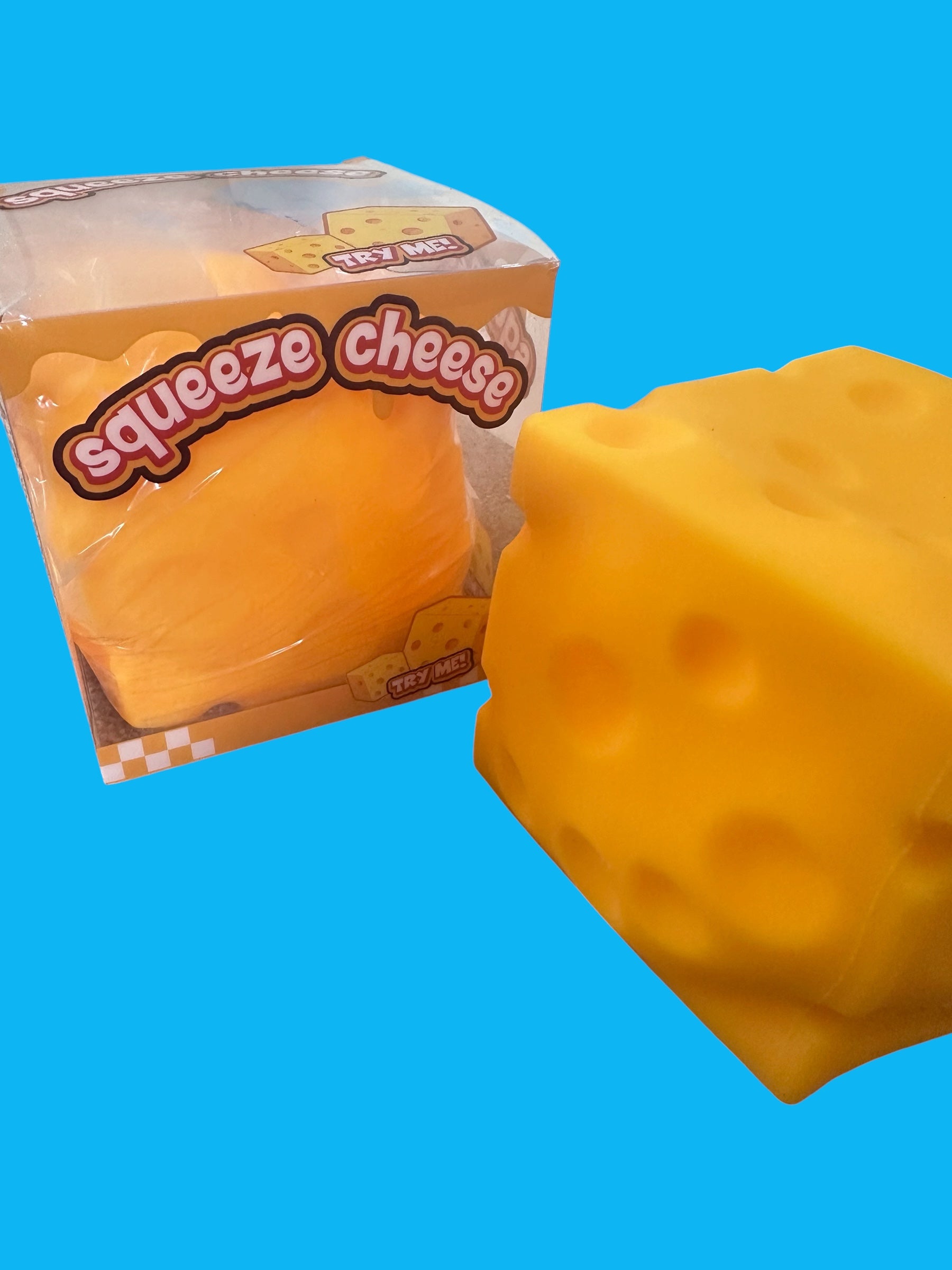 Squeeze Cheese Squishy Toy – Jumbo Cheese Sensory Stress Relief Fidget Toy for Kids & Adults