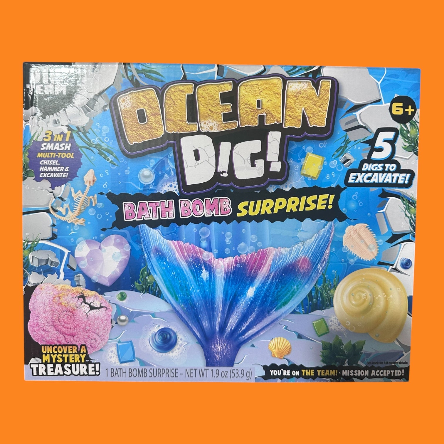 Ocean Dig Bath Bomb Surprise Kit – Mystery Treasure Excavation Bath Bomb Toy for Kids