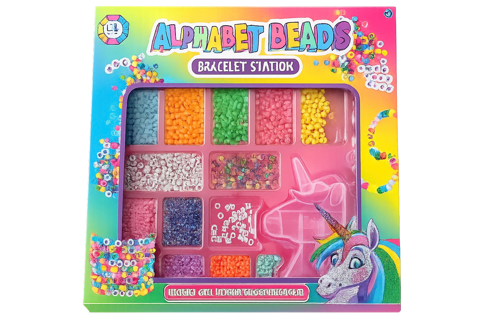 DIY Alphabet Beads Bracelet Making Kit – Unicorn Craft Set