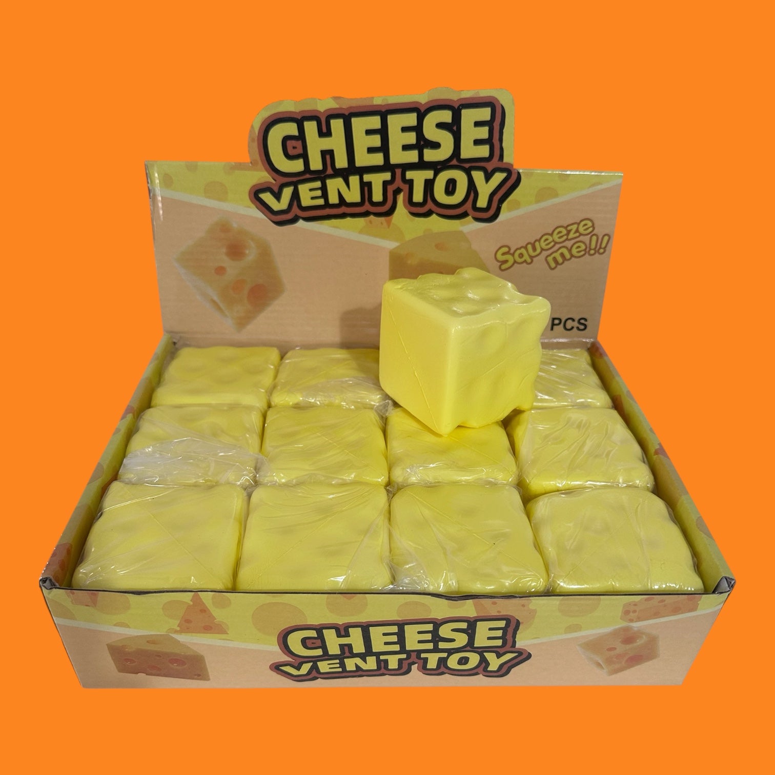 Cheese Vent Toy – Soft Squishy Sensory Stress Relief Fidget Toy for Kids & Adults