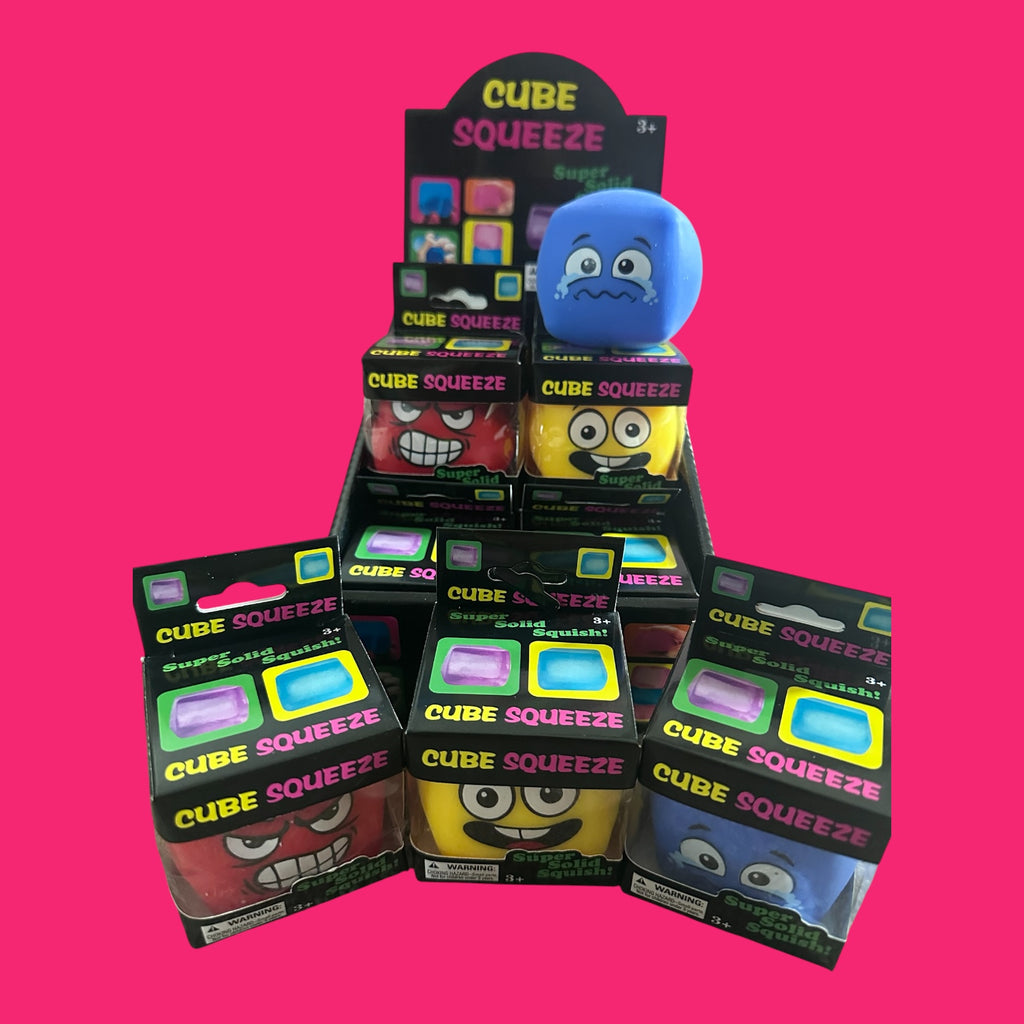 Cube Squeeze Emoji Squishy – Super Solid Sensory Stress Relief Fidget Toy