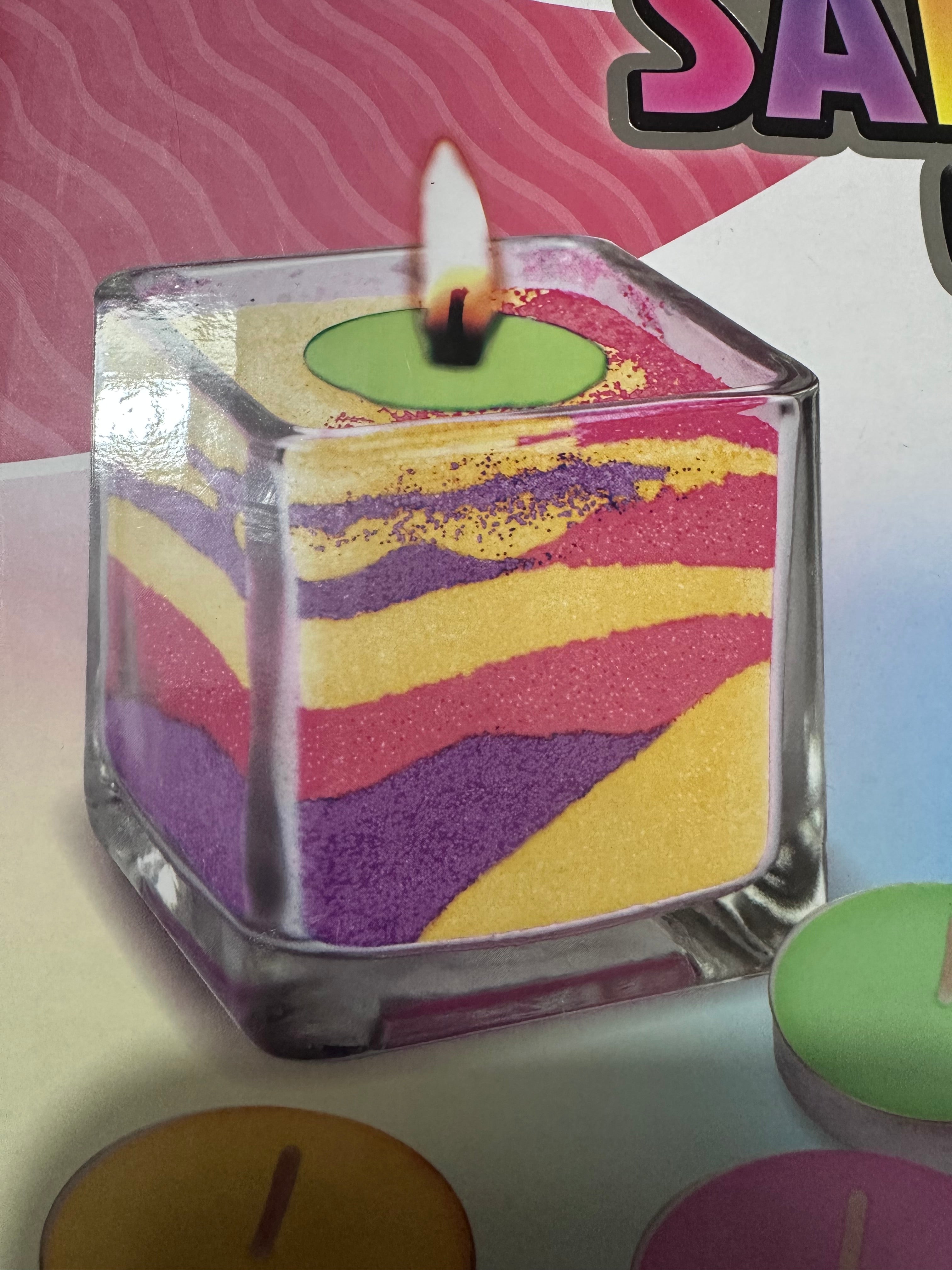 Make Your Own Sand Art Candle Kit – DIY Colourful Candle Making Craft Set for Kids