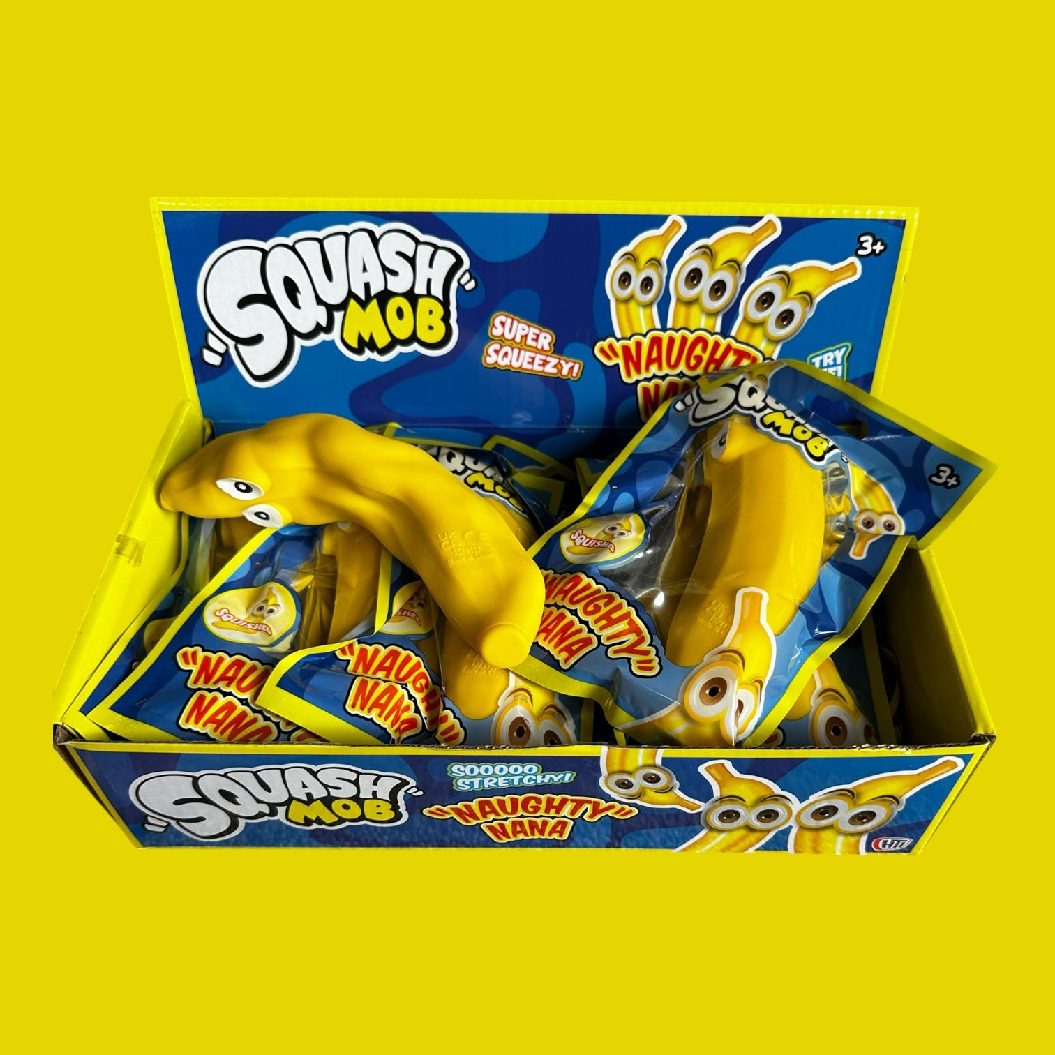 Squash Mob Naughty Nana Banana Squishy Toy – Super Squeezy Stretchy Sensory Fidget Toy