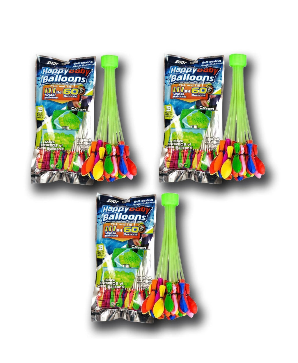 Get ready for the ultimate summer splash! Fill, tie and launch up to 333 colourful water balloons in around 60 seconds with these self-sealing water balloon packs.