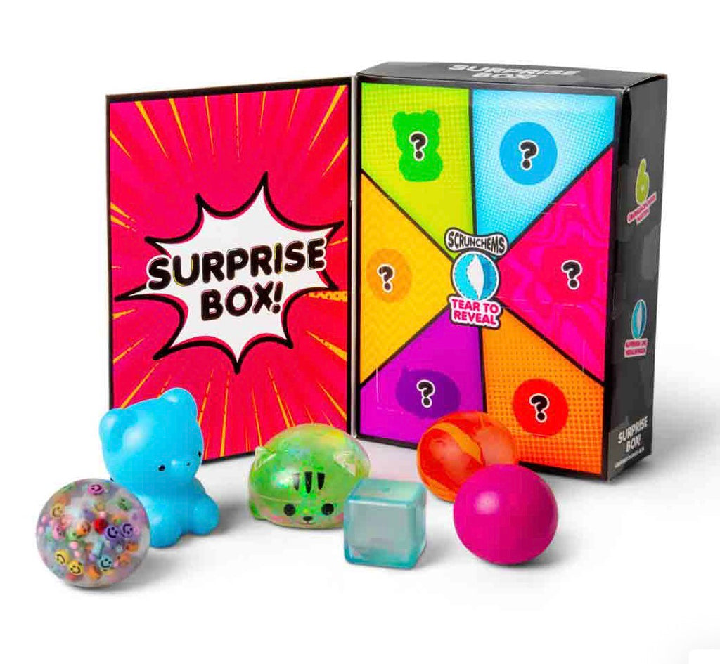 Scrunchems Surprise Box | 6 Mystery Sensory Toys | Squishy Fidget Gift Box | Ages 3+