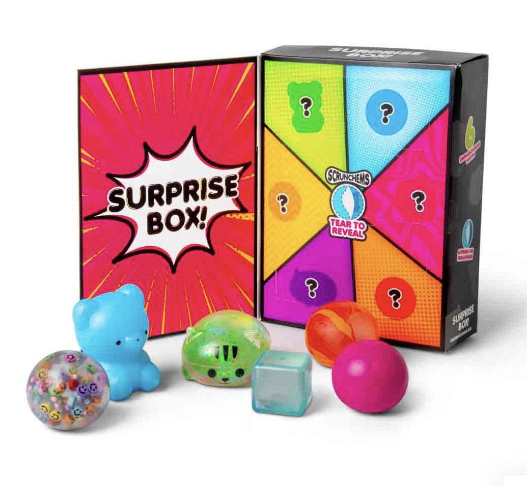 Scrunchems Surprise Box | 6 Mystery Sensory Toys | Squishy Fidget Gift Box | Ages 3+
