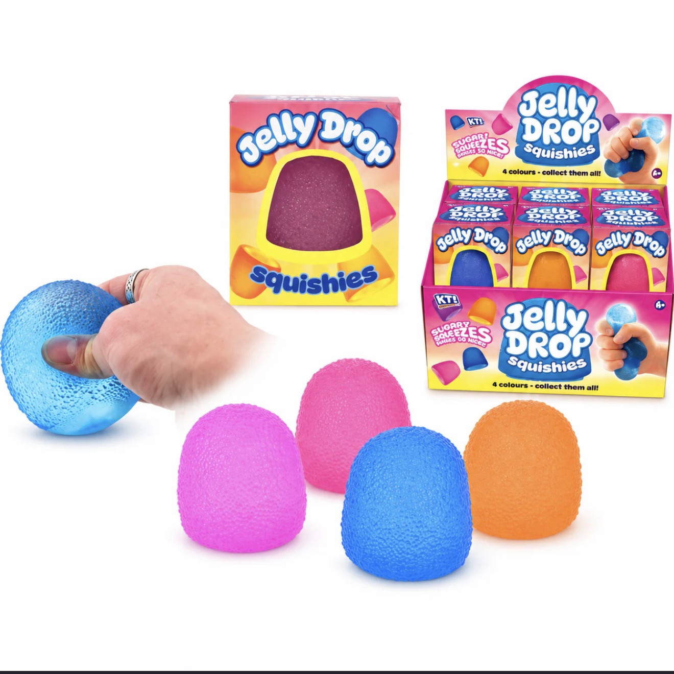 KTL Jelly Drop Sugar Squishy – Super Soft Gumdrop Fidget Toy – Assorted Colour
