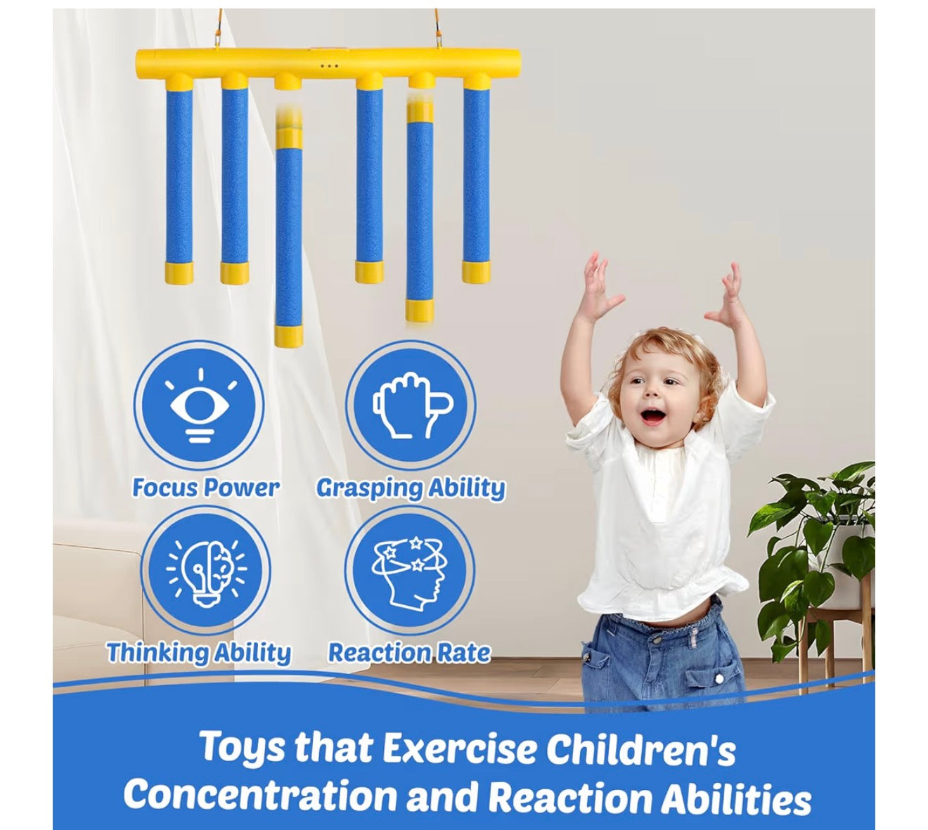 Hand Speed Challenge Reaction Training Game | Interactive Catch Game for Kids | USB Rechargeable | Ages 3+