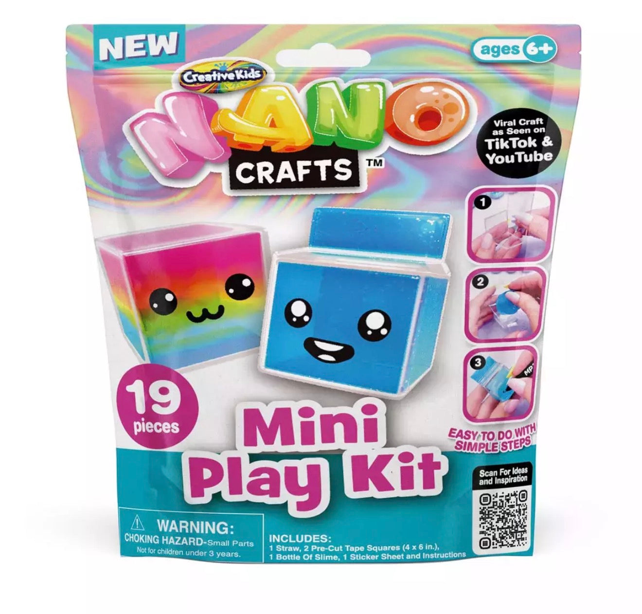 Nano Crafts Mini Play Kit – DIY Slime Cube Craft Set