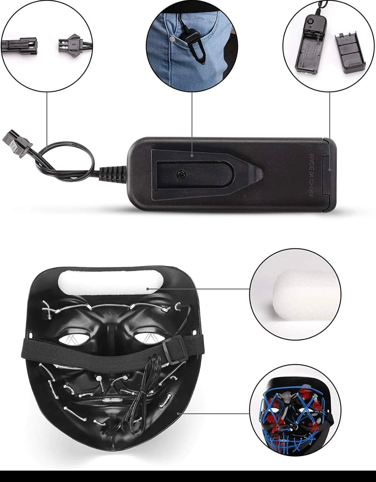 LED Purge-Style Light-Up Mask