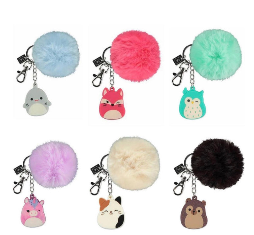 Squishmallows Rubber Keychain with Pom-Pom