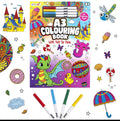 abeec A3 Colouring Book for Children with Felt Tip Pens
