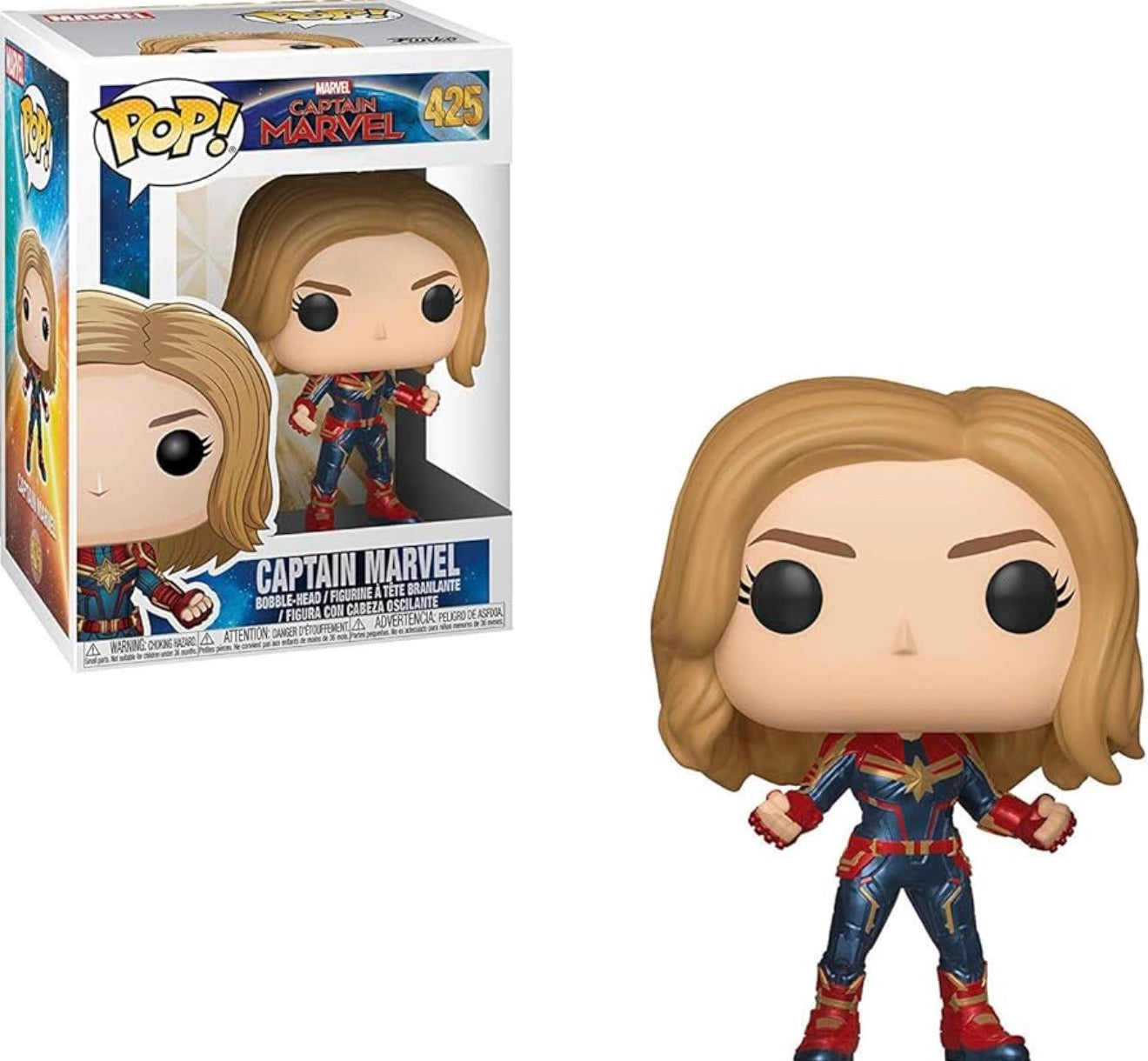 Funko Pop! Marvel Captain Marvel #425 Vinyl Bobble-Head Figure | Official Collectible