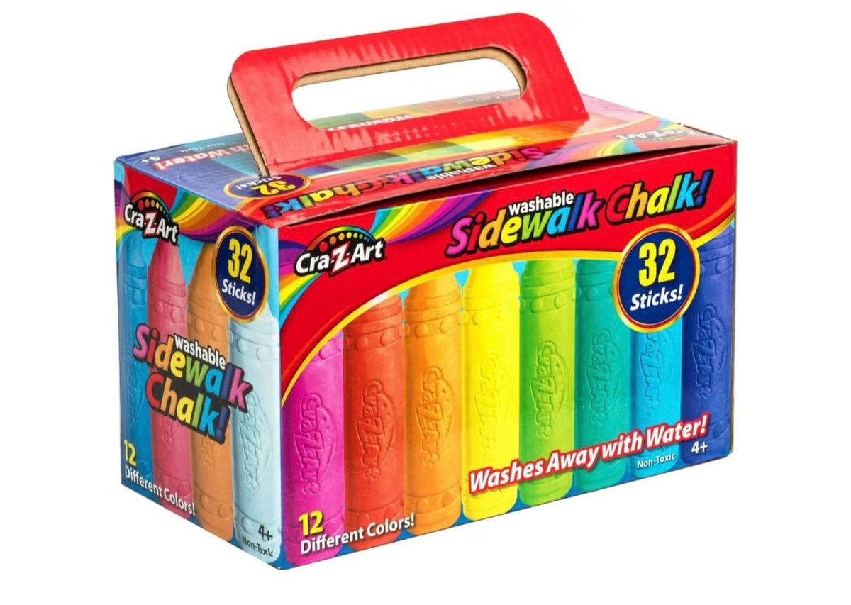 Cra-Z-Art Washable Sidewalk Chalk, 12 Colours- 32 Sticks