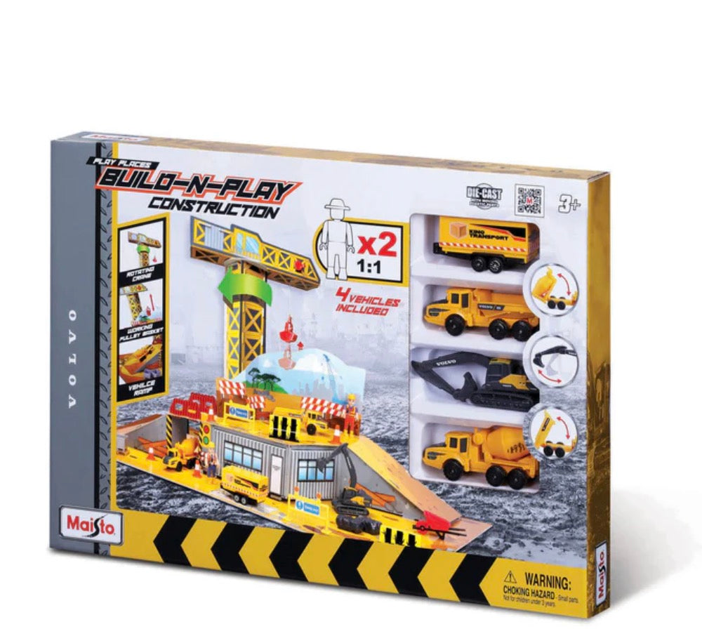 MINI WORKING MACHINES - VOLVO BUILD-N-PLAY DELUXE PLAY SET