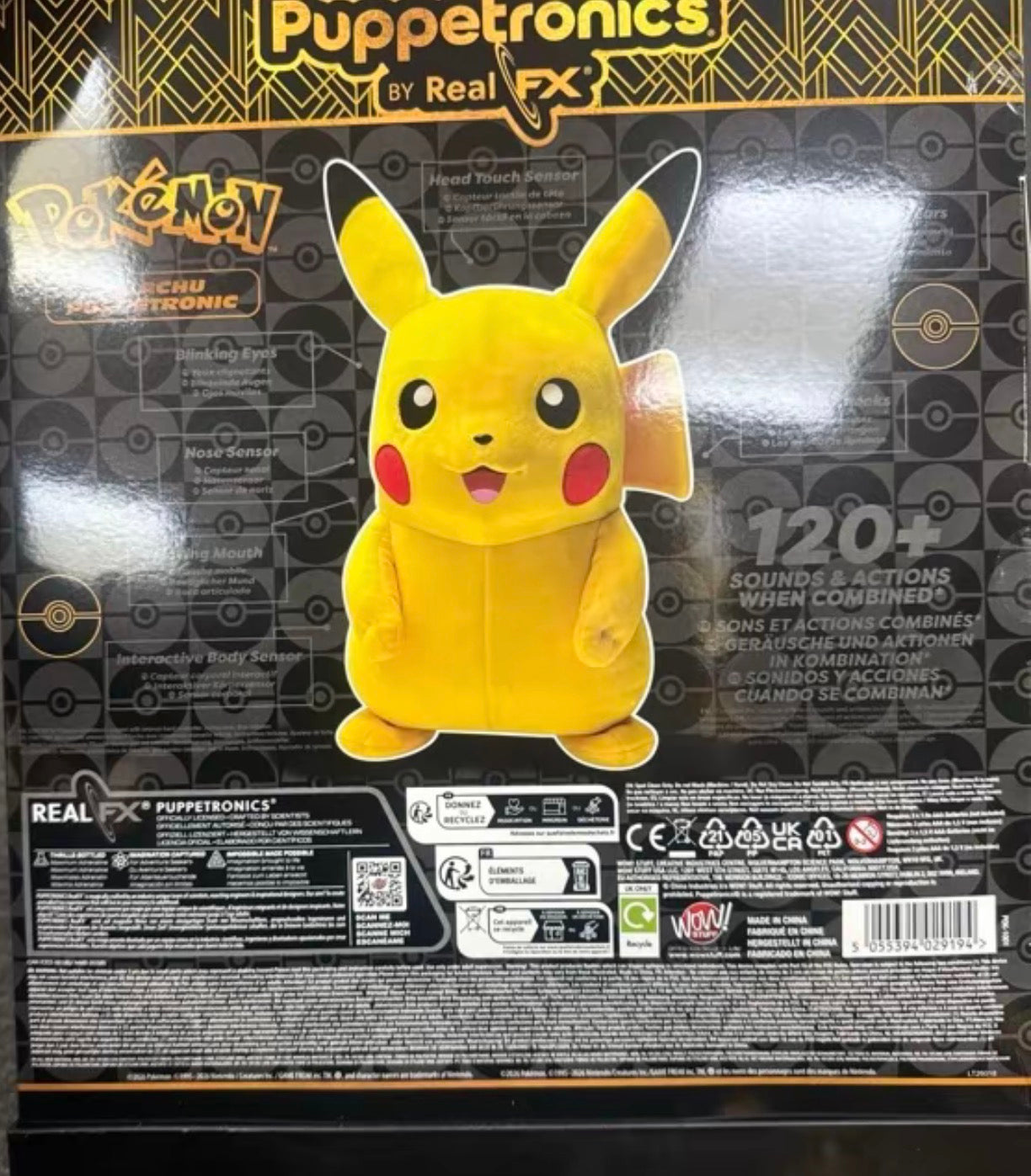 Pokémon RealFX Pikachu Puppetronics | Interactive Animatronic Pikachu Figure with 120+ Sounds & Reactions