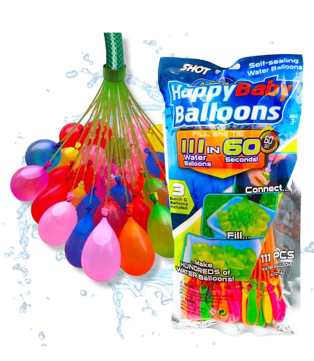 Get ready for the ultimate summer splash! Fill, tie and launch up to 333 colourful water balloons in around 60 seconds with these self-sealing water balloon packs.
