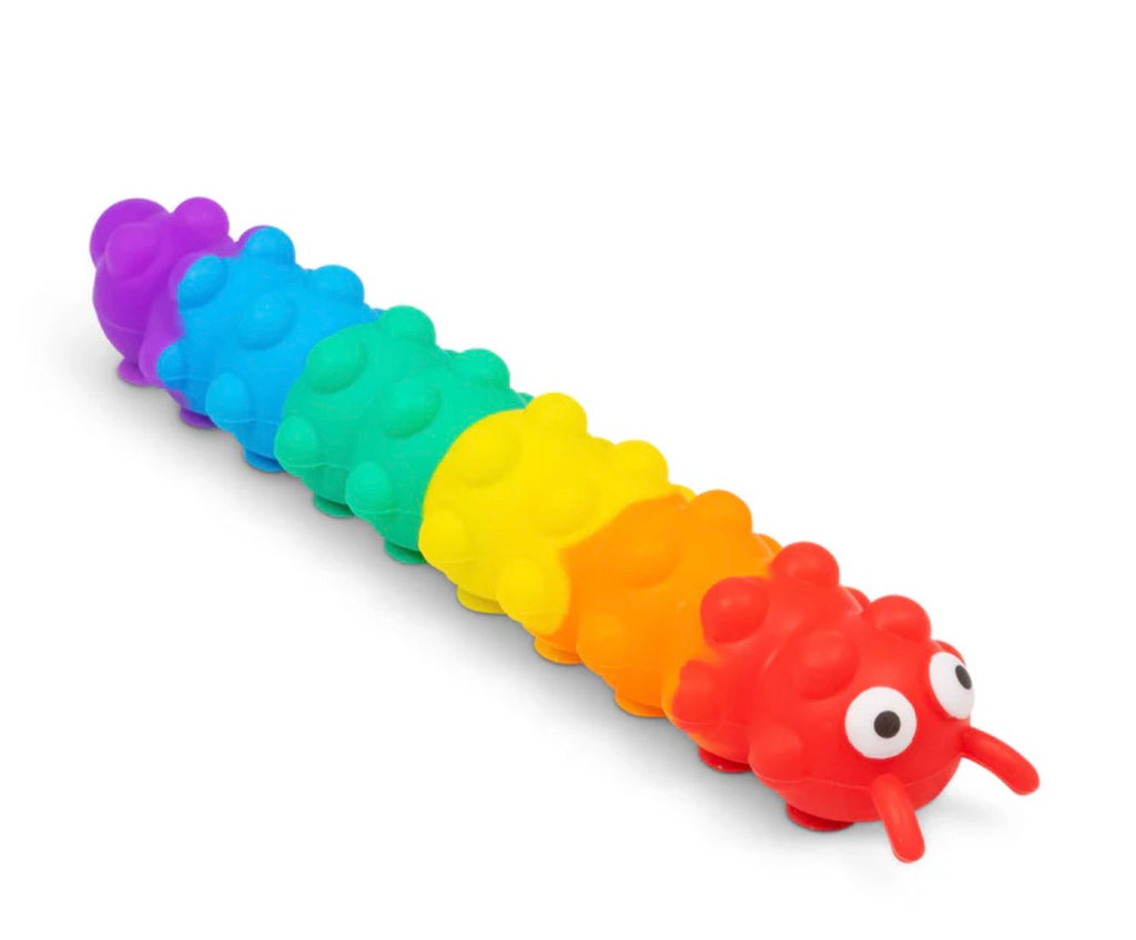 LIGHT UP SUCTION PUSH POPPER RAINBOW CATERPILLAR