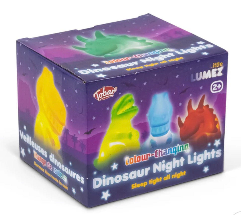 LUMEZ COLOUR CHANGING DINOSAUR NIGHT LIGHTS