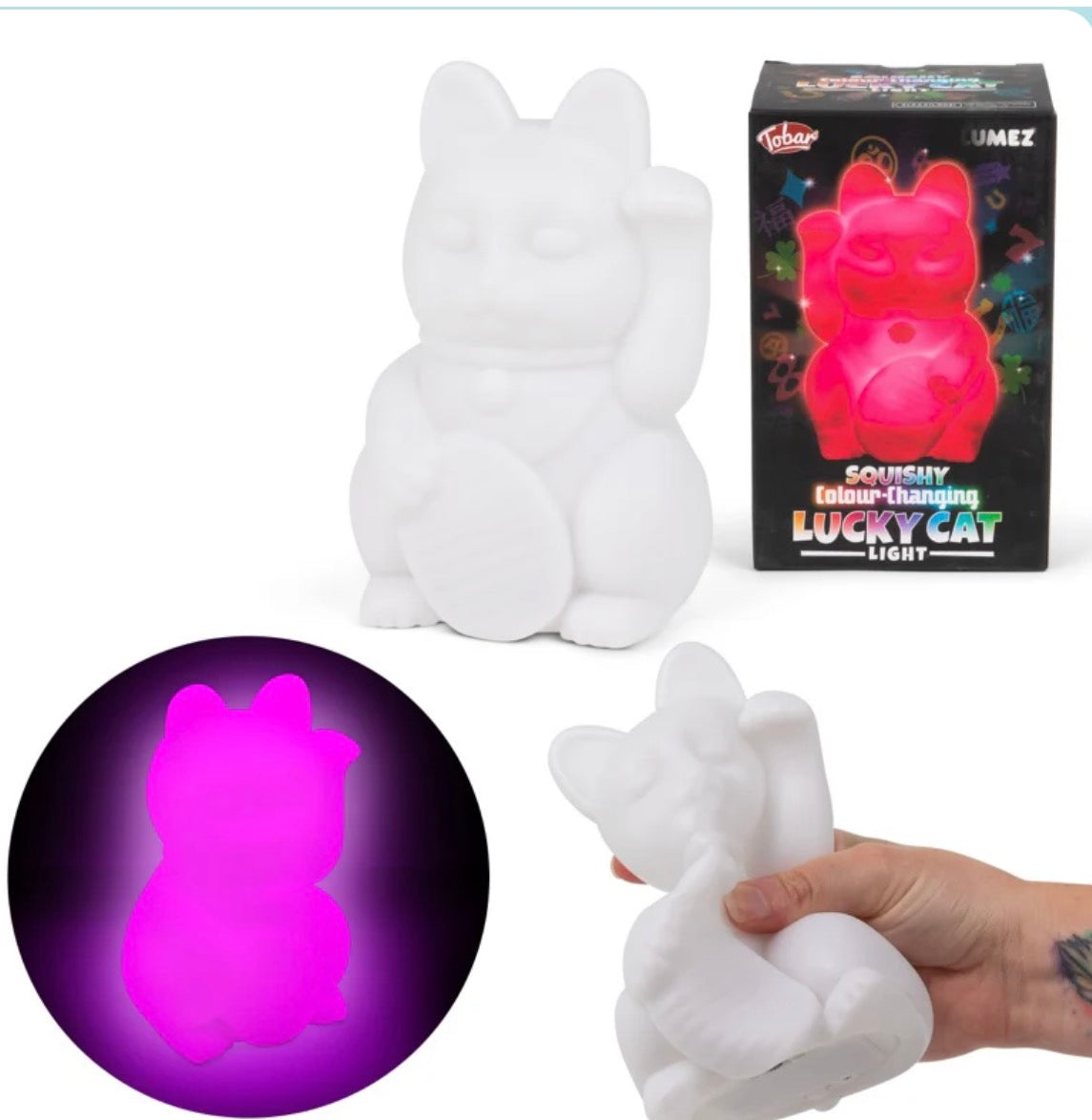 LUMEZ SQUISHY COLOUR CHANGING LUCKY CAT LIGHT