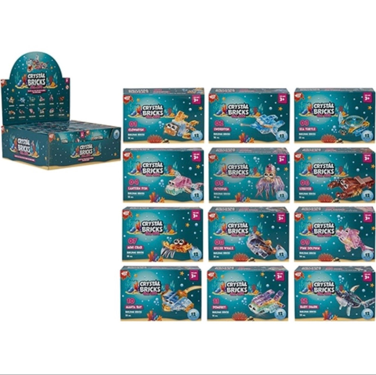 Crystal Bricks Buildable Dinosaur & Sea Life Sets