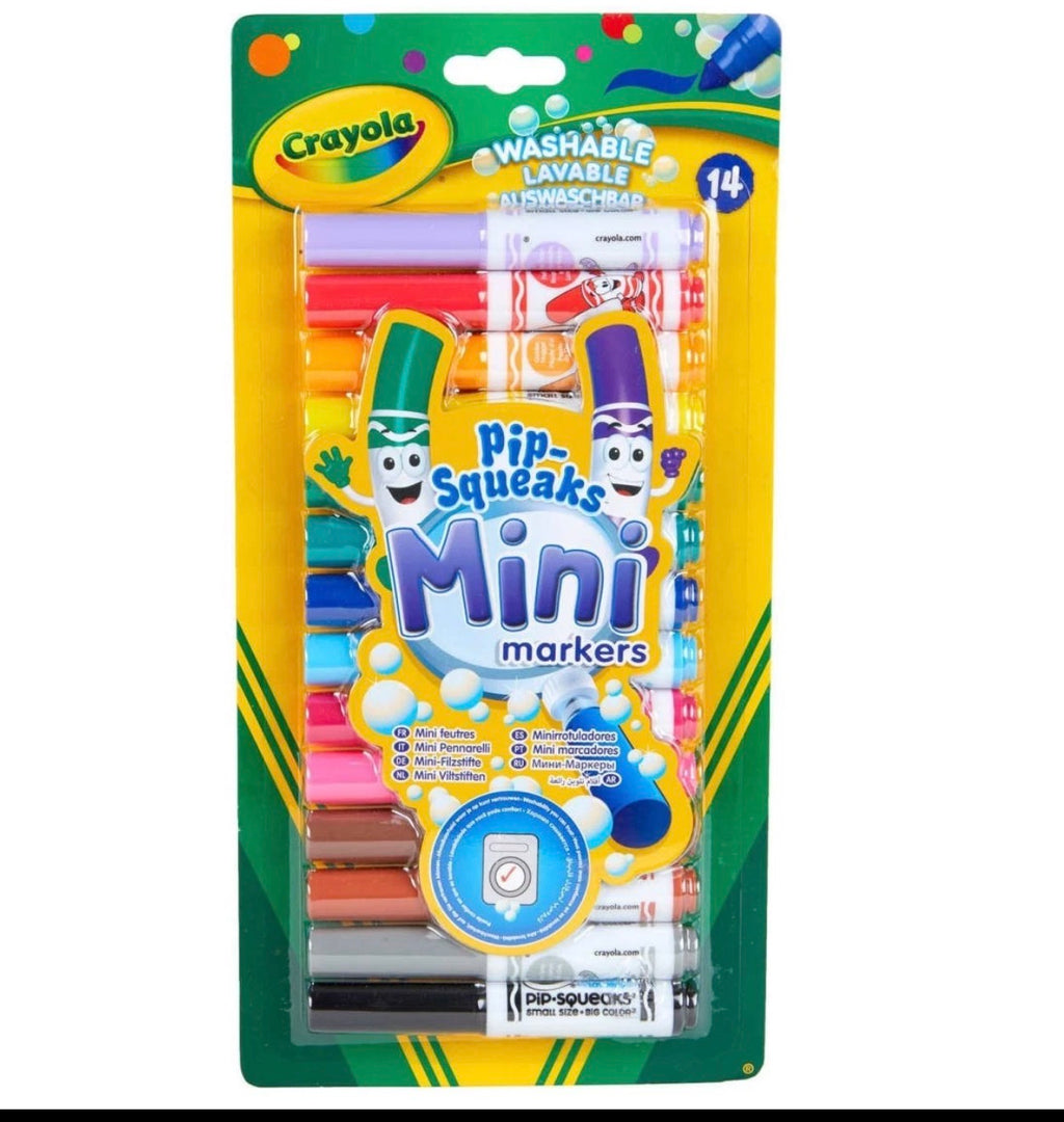 Crayola Pip-Squeaks Mini Markers | 14 Washable Mini Felt Tip Pens | Kids Colouring Set