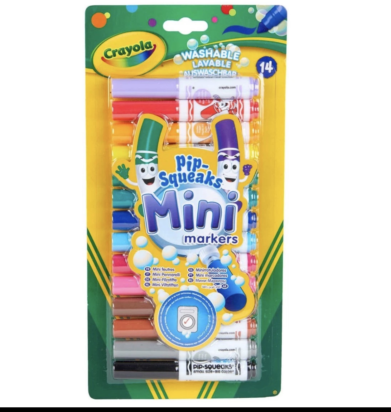 Crayola Pip-Squeaks Mini Markers | 14 Washable Mini Felt Tip Pens | Kids Colouring Set