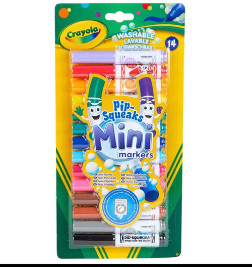 Crayola Pip-Squeaks Mini Markers | 14 Washable Mini Felt Tip Pens | Kids Colouring Set
