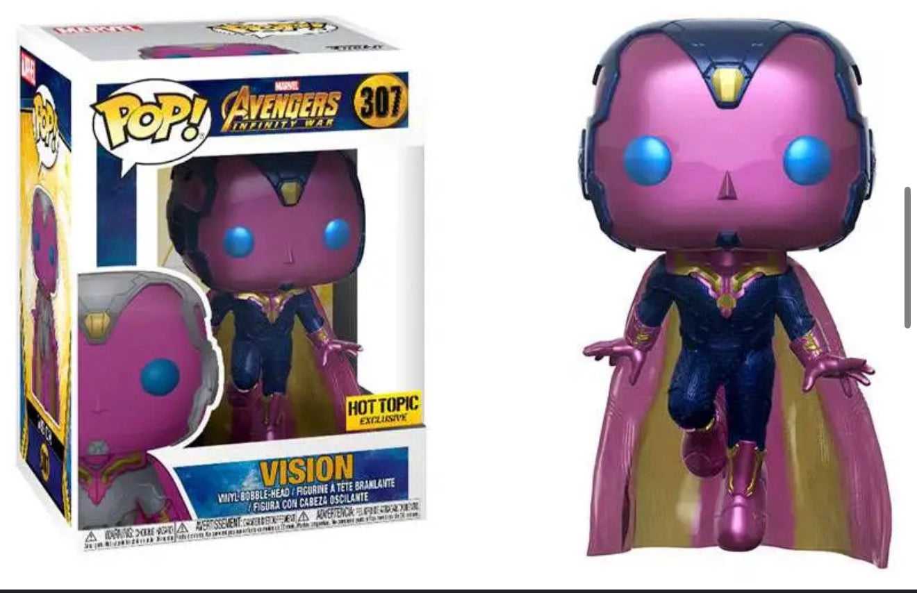 Funko Pop! Marvel Avengers: Infinity War Vision #307 Hot Topic Exclusive Vinyl Bobble-Head Figure