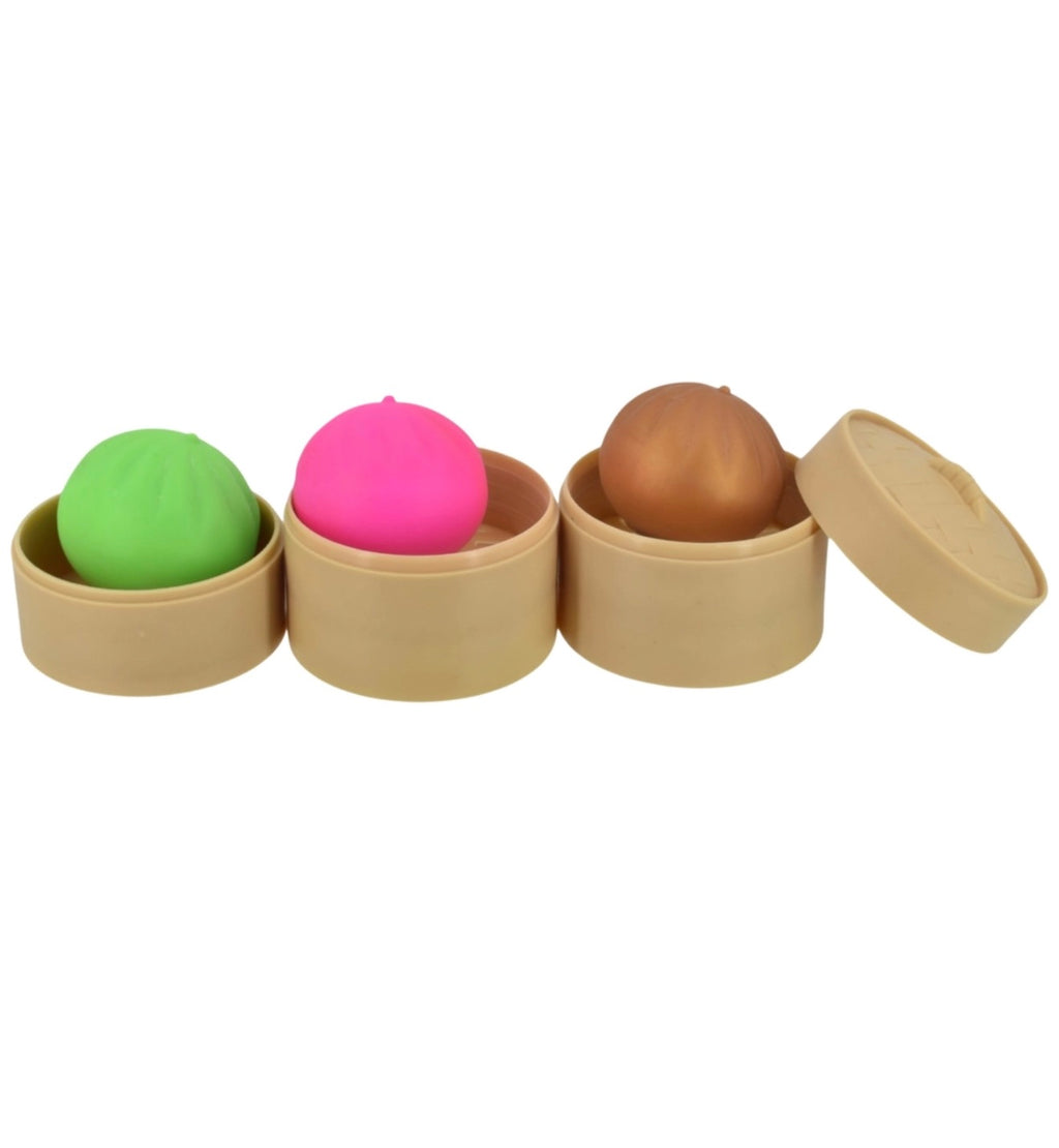 Squishy Mini Stackable Bao Bun Fidget Toys 3 Pack Assortment