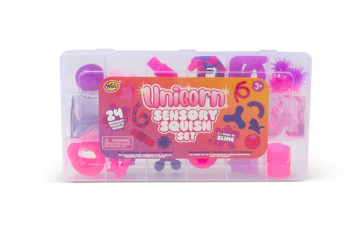 24 Piece Dinosaur & Unicorn Sensory Squish Set | Fidget Toy Box | Stress Relief & Autism-Friendly Sensory Toys