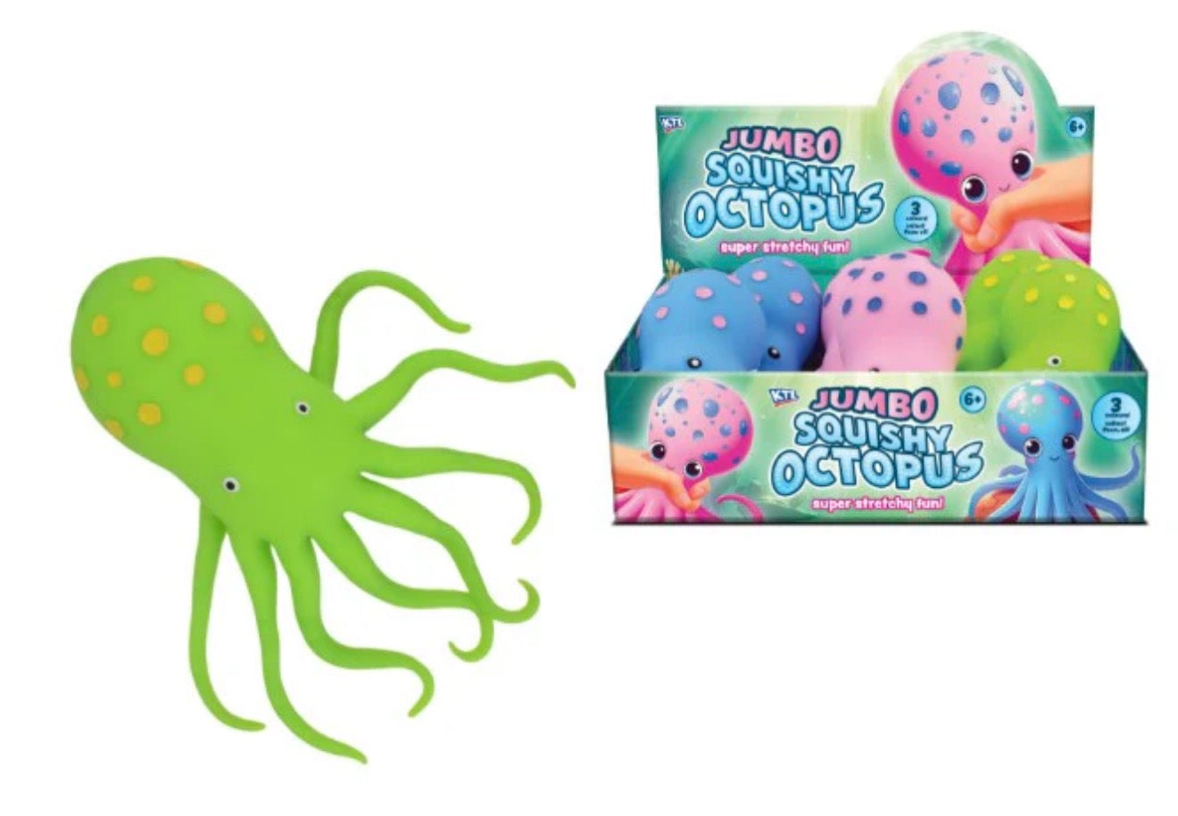 Jumbo Squishy Octopus | Super Stretchy Sensory Toy | 3 Colours Available