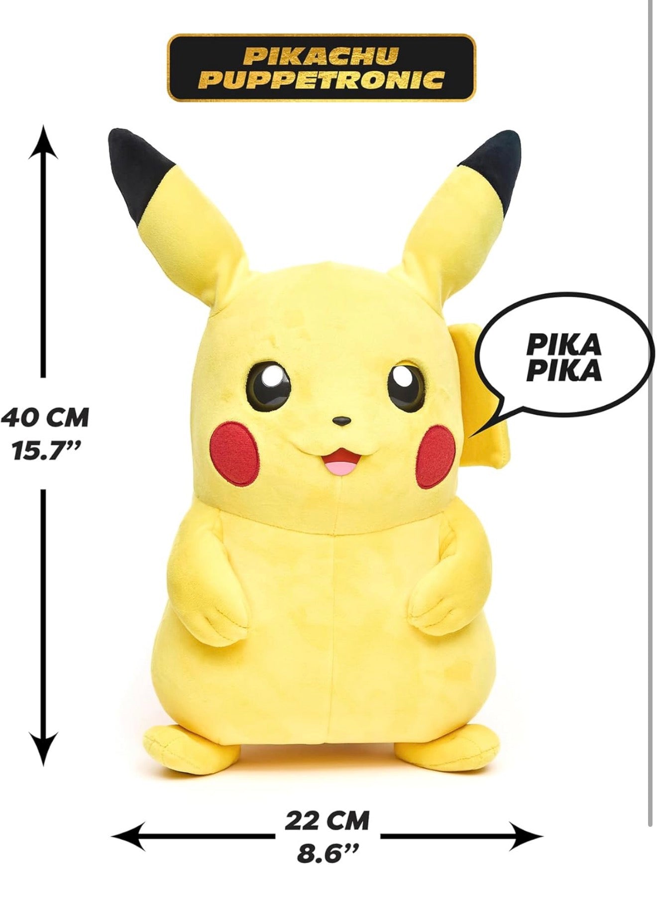 Pokémon RealFX Pikachu Puppetronics | Interactive Animatronic Pikachu Figure with 120+ Sounds & Reactions