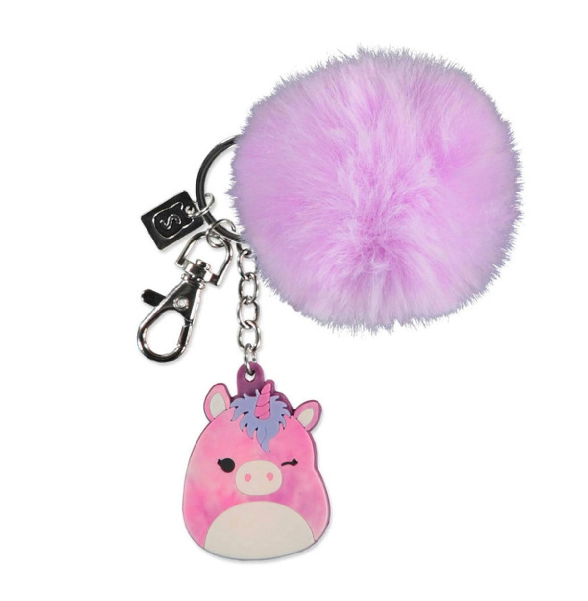 Squishmallows Rubber Keychain with Pom-Pom