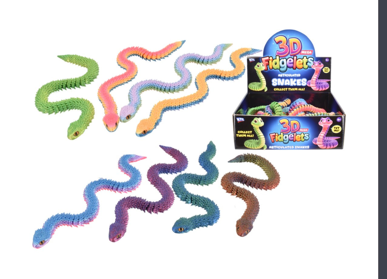 3D Mega Fidgelets Articulated Snakes