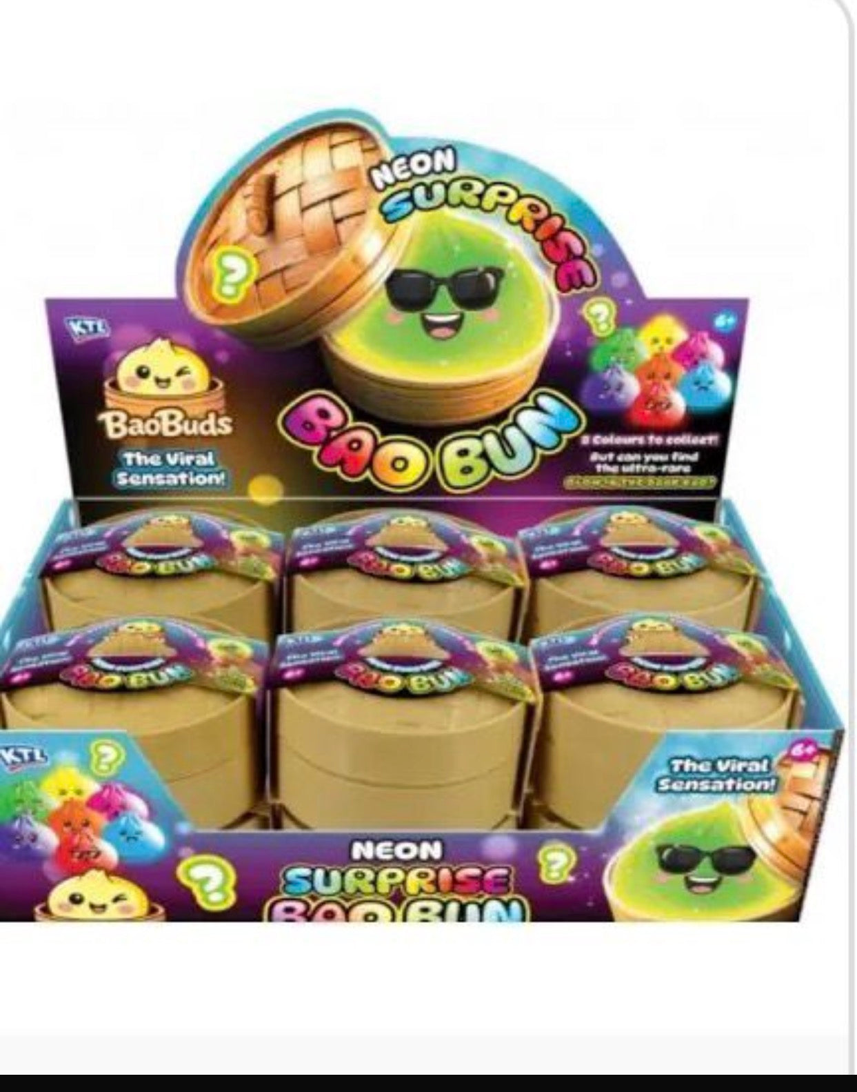 KTL Neon Glow in the Dark Bao Buns in Dumpling Case 8.5cm