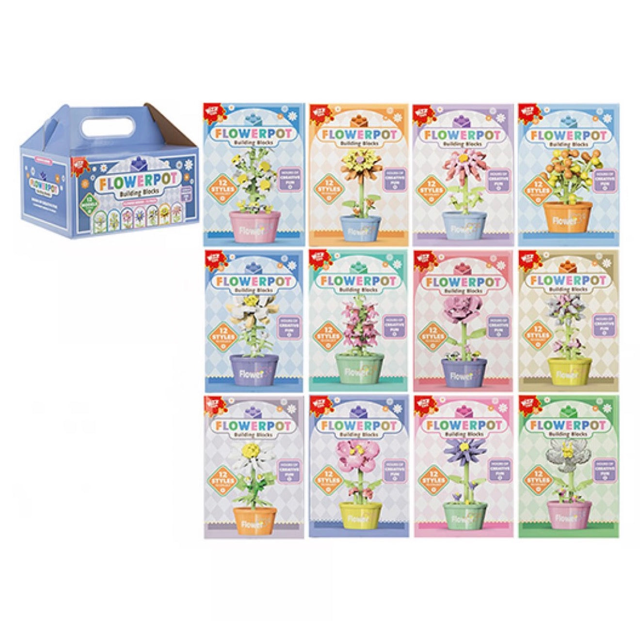 Wizz Toys Nano Block Succulent Potted Plant Box Set 24cm Assorted