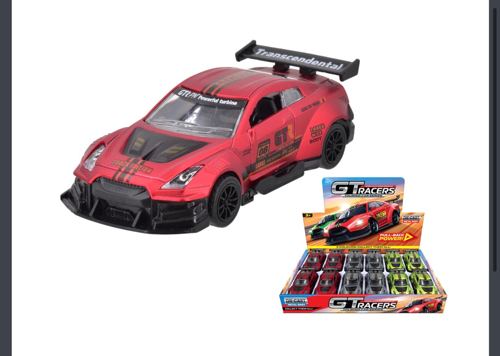 GT Racers Pull Back Diecast Sports Car | Metal Toy Racing Car | Random Colour