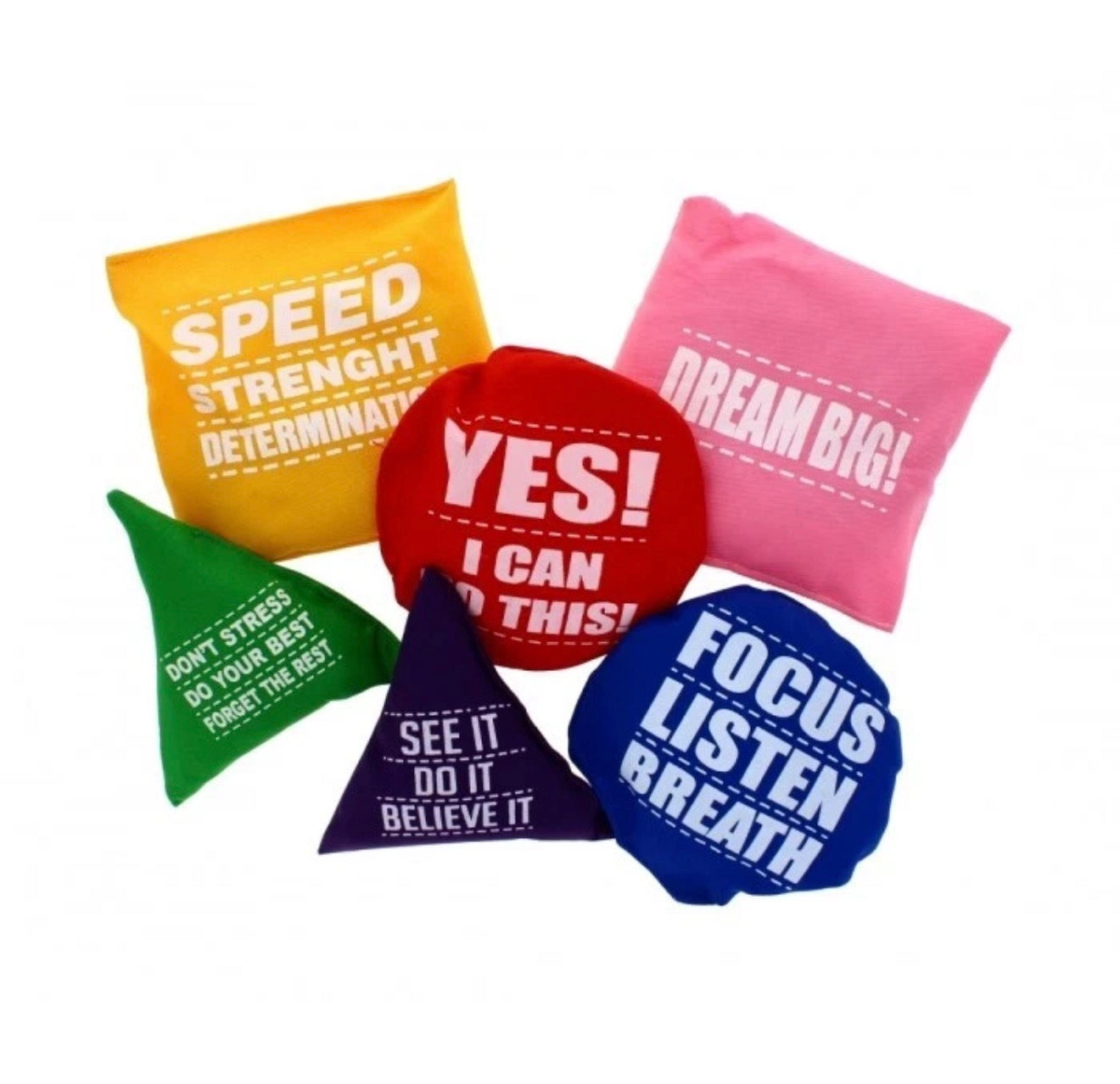 6 Motivational Bean Bags Throwing Catching Sports PE Playground Juggling Beanbag