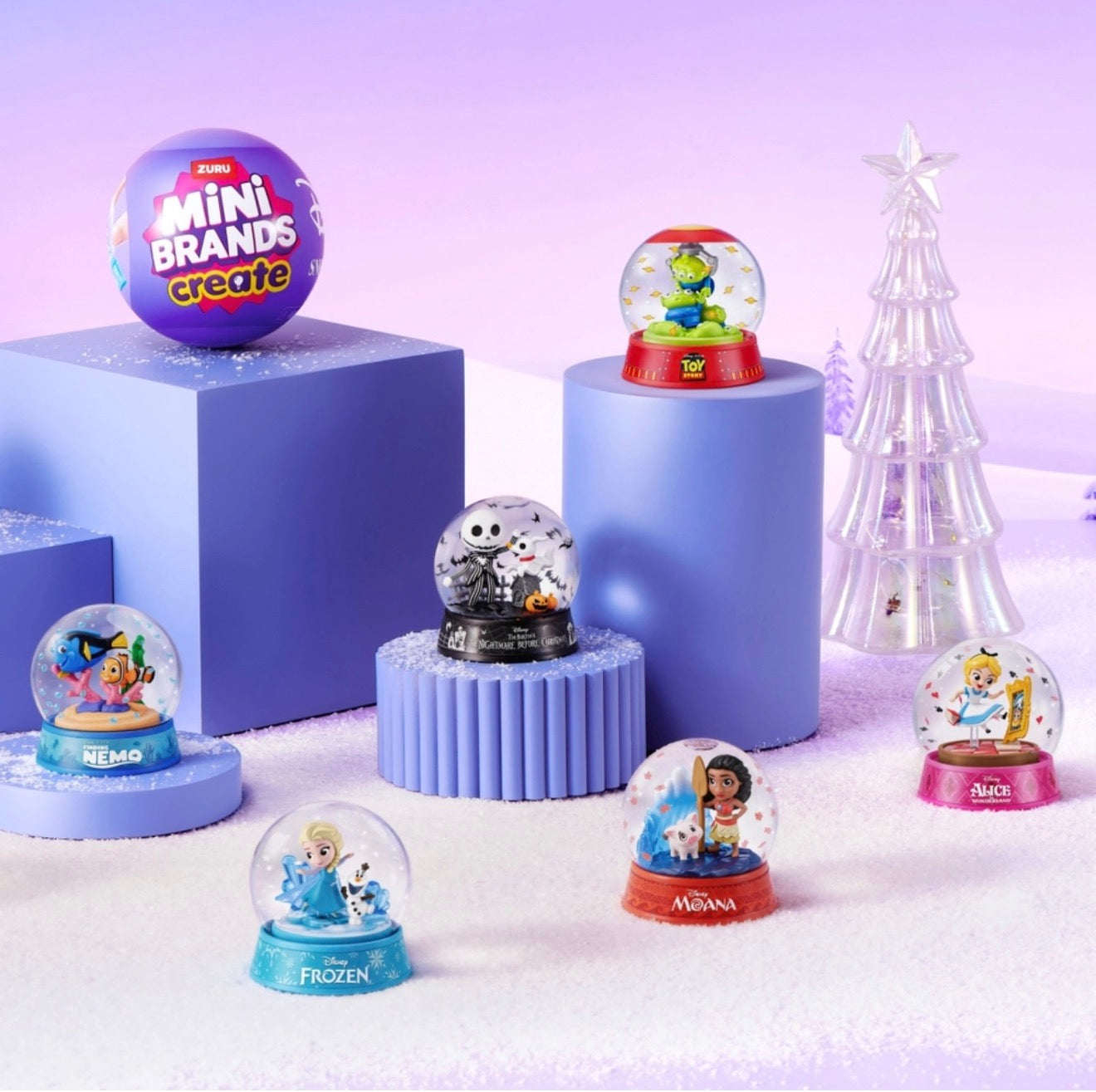 Mini Brands Create by ZURU Disney Snow Globes Capsule Assortment