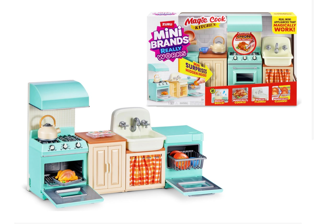 ZURU Mini Brands Magic Cook Kitchen – Kitchen Playset or Mystery Appliance Capsule