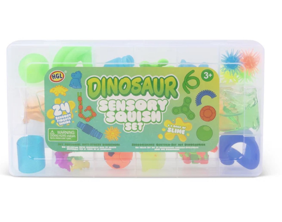 24 Piece Dinosaur & Unicorn Sensory Squish Set | Fidget Toy Box | Stress Relief & Autism-Friendly Sensory Toys