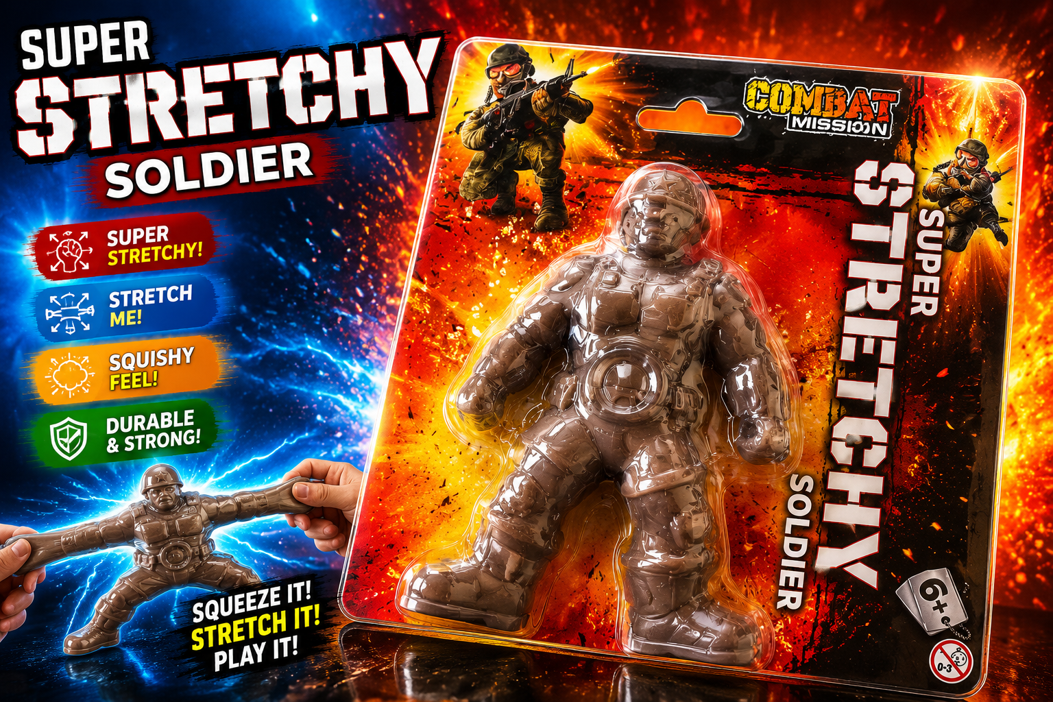 Super Stretchy Soldier Sensory Fidget Toy