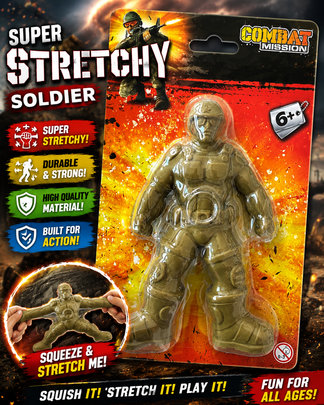 Super Stretchy Soldier Sensory Fidget Toy