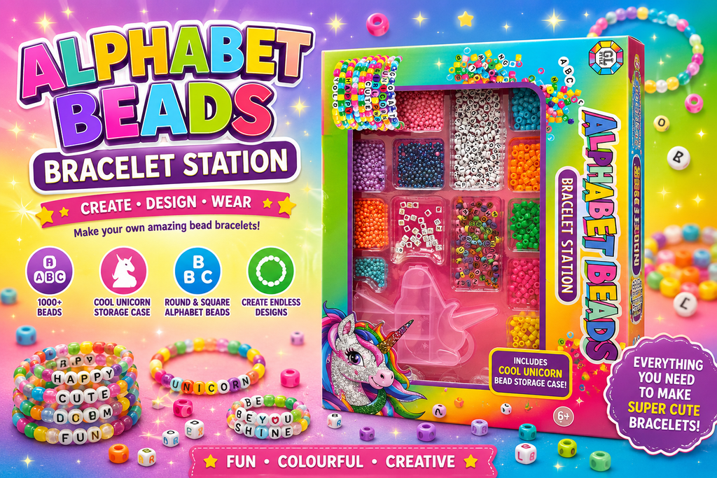 DIY Alphabet Beads Bracelet Making Kit – Unicorn Craft Set