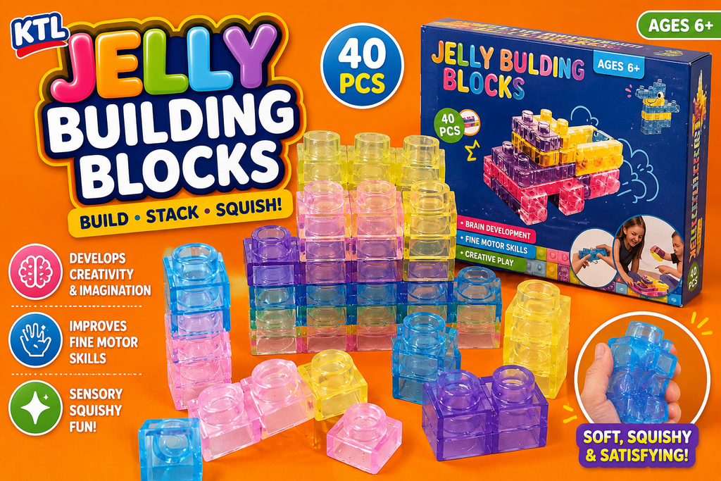 Jelly Building Blocks – 40 Piece Sensory Construction Set