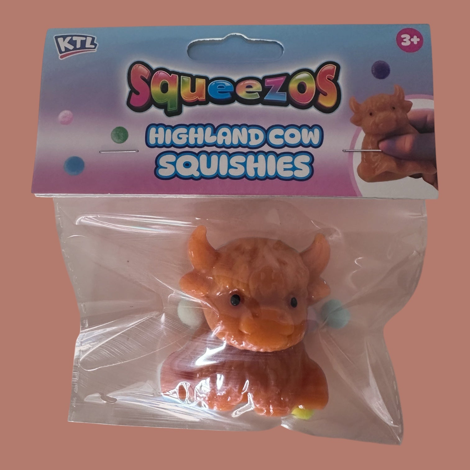 Squeezos Highland Cow Squishies – Cute Sensory Stress Relief Fidget Toy
